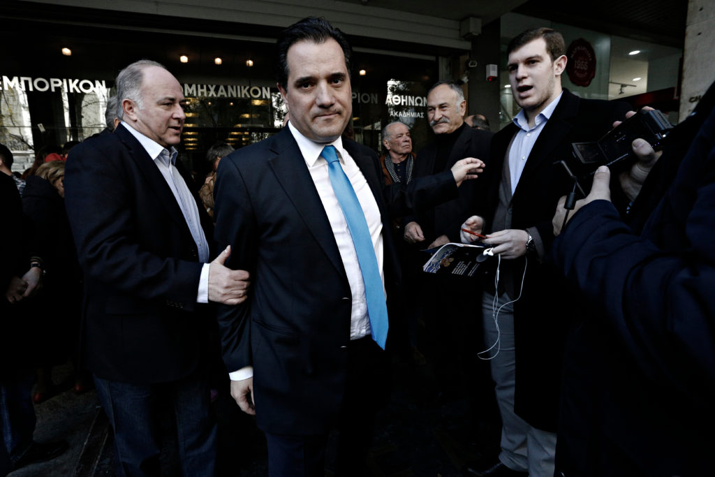 Member,of,the,greek,parliament,adonis,georgiadis,arrives,to,vote