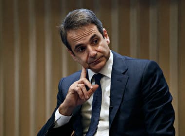 Greek,leader,of,new,democracy,party,kyriakos,mitsotakis,takes,part