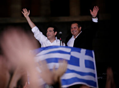 Greek,prime,minister,alexis,tsipras,addresess,an,anti austerity,rally,at