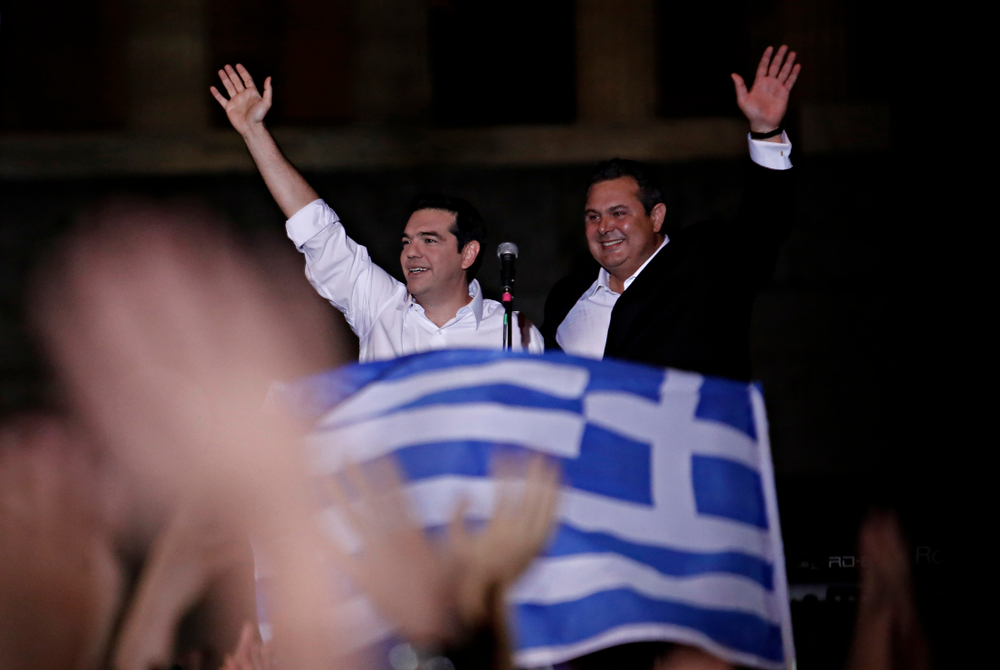 Greek,prime,minister,alexis,tsipras,addresess,an,anti austerity,rally,at