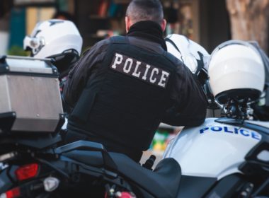Hellenic,police,,greek,police,squad,on,duty,riding,bike,and