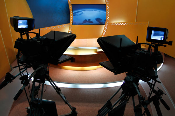 Tv,studio,with,camera,and,lights, ,prepared,for,the