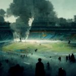 Soccer,football,stadium,smoke,riot,chaos,gas