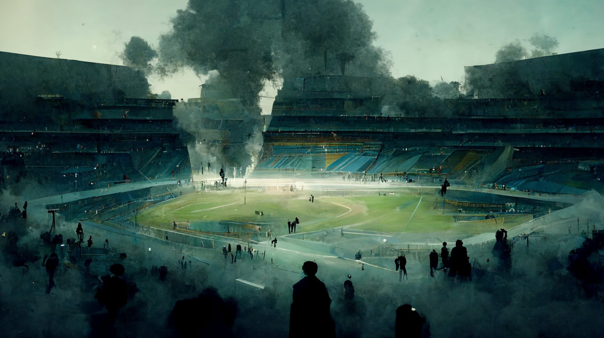 Soccer,football,stadium,smoke,riot,chaos,gas