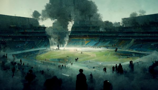 Soccer,football,stadium,smoke,riot,chaos,gas