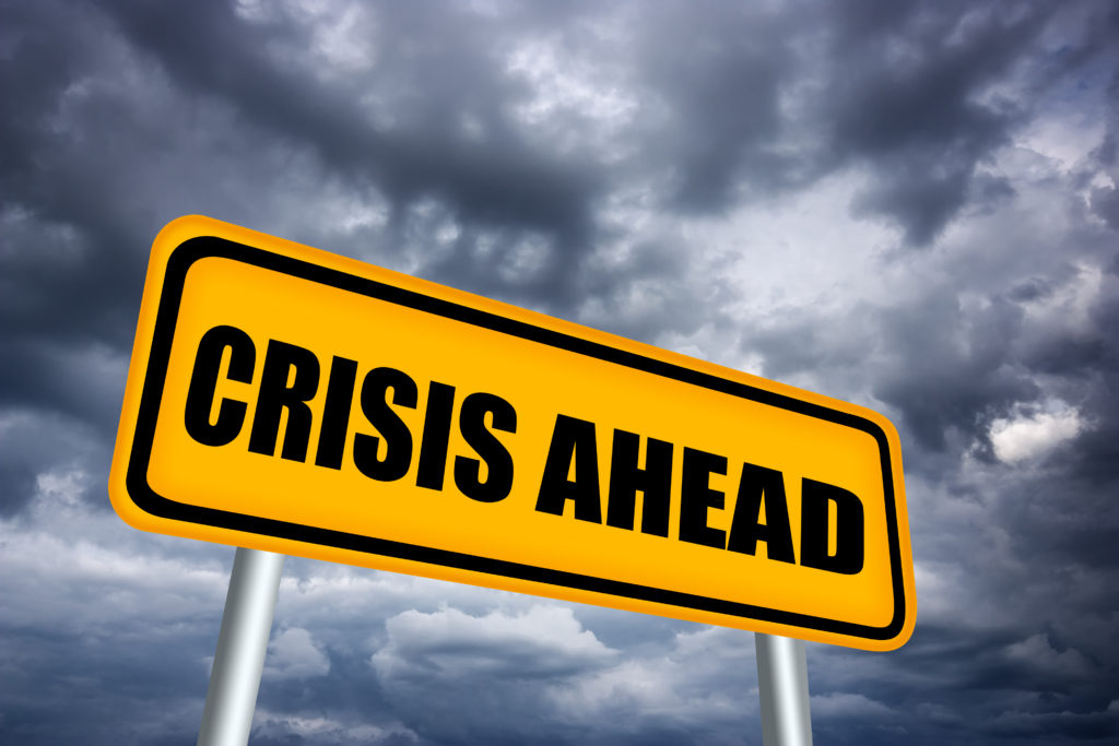 Crisis,ahead,road,sign