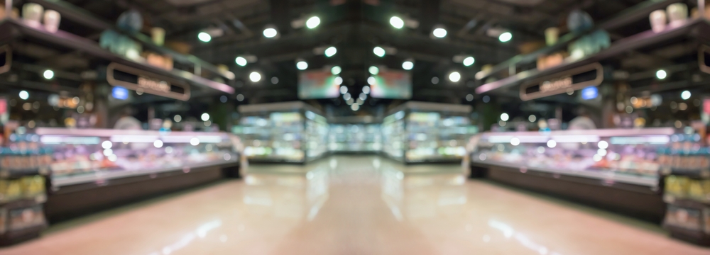 Supermarket,grocery,store,interior,aisle,abstract,blurred,background