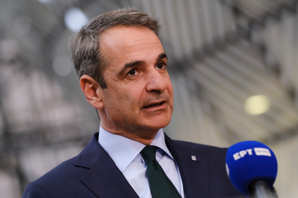 Greece's,prime,minister,kyriakos,mitsotakis,gives,a,presser,during,the