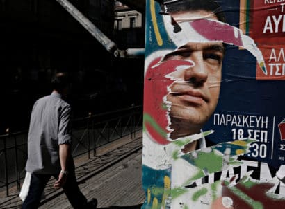 Portrait,of,alexis,tsipras,on,political,campaign,posters,of,syriza
