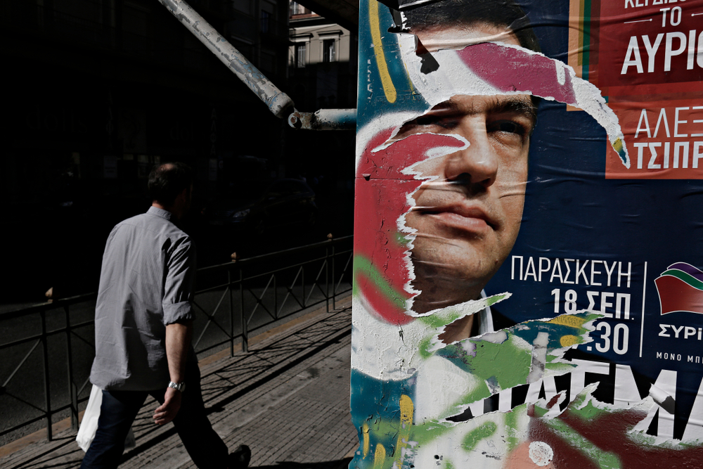 Portrait,of,alexis,tsipras,on,political,campaign,posters,of,syriza