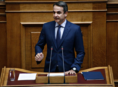 President,of,new,democracy,,kyriakos,mitsotakis,attends,in,a,discussion