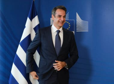 European,commission,president,ursula,von,der,leyen,,right,,speaks,with