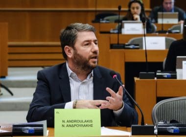 Nikos,androulakis,,president,of,the,panhellenic,socialist,movement,during,a