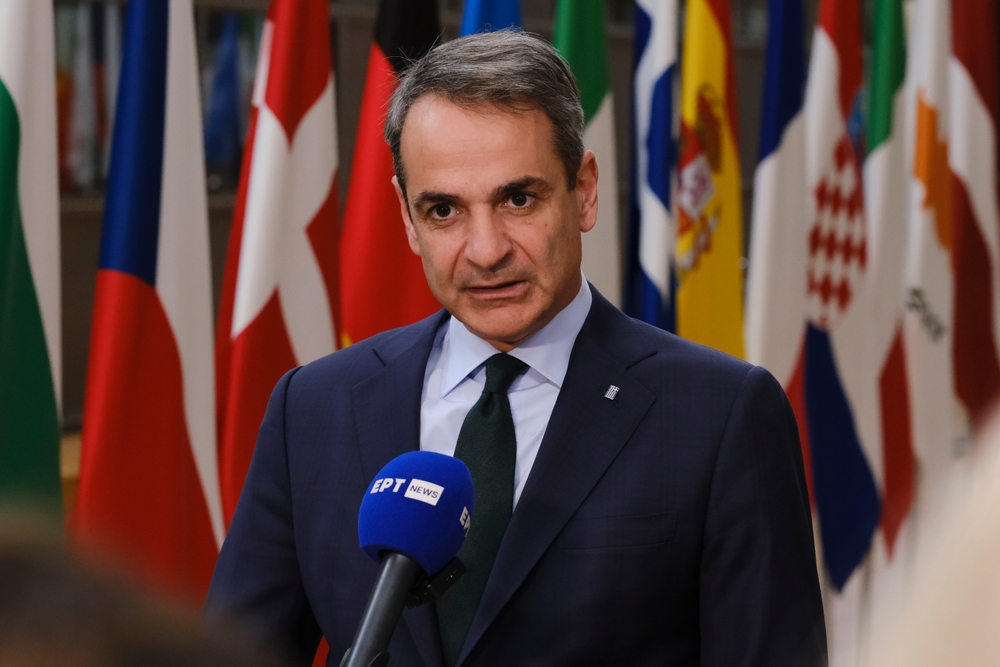 Greece's,prime,minister,kyriakos,mitsotakis,gives,a,presser,during,the