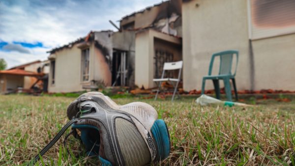 Kibbutz,beeri,israel,,terror,attack,on,october,7th ,kid's,shoe