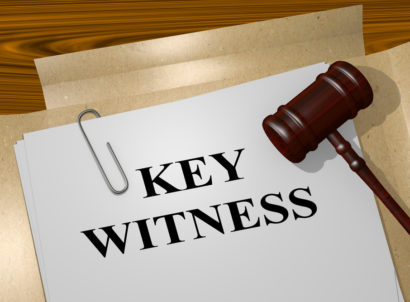 3d,illustration,of,"key,witness",title,on,legal,document