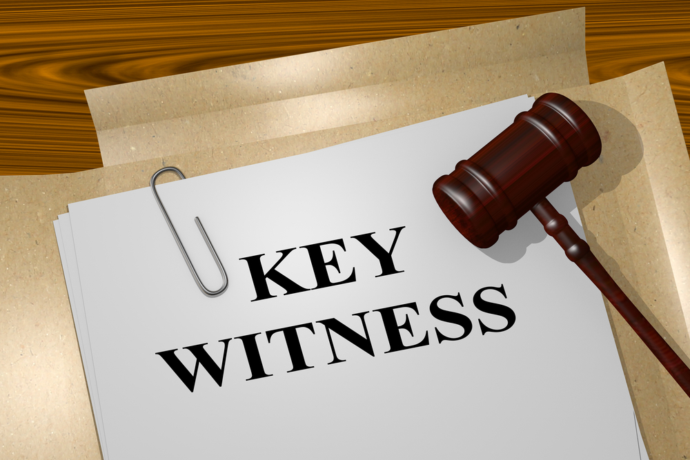 3d,illustration,of,"key,witness",title,on,legal,document