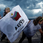 Leftist,syriza,party,supporters,wait,for,a,speech,of,leader