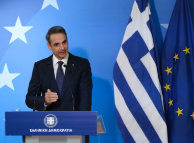 Greek,prime,minister,,kyriakos,mitsotakis,,speaks,to,the,media,at