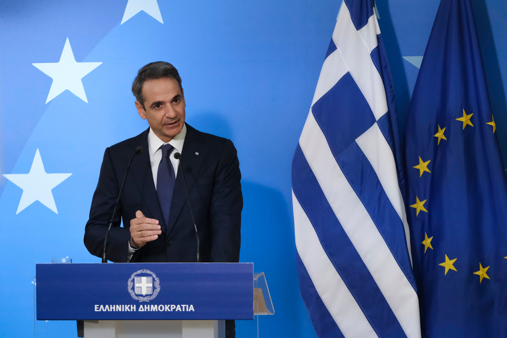 Greek,prime,minister,,kyriakos,mitsotakis,,speaks,to,the,media,at