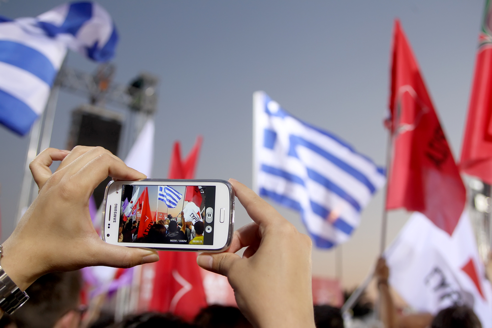 Thessaloniki,,greece, ,may,21,,2014:,phone,recording,alexis,tsipras