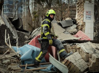 Kyiv,,ukraine,,25 03 2024 ,kiev,fireman,on,the,ruins,of,the
