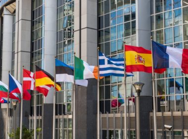 Fluttering,flags,of,the,countries,of,the,european,union,in