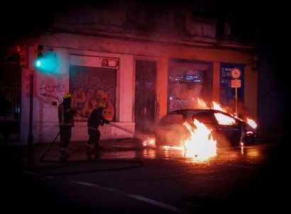 Montevideo,,uruguay;,july,31,2024:,firefighters,putting,out,a,burning