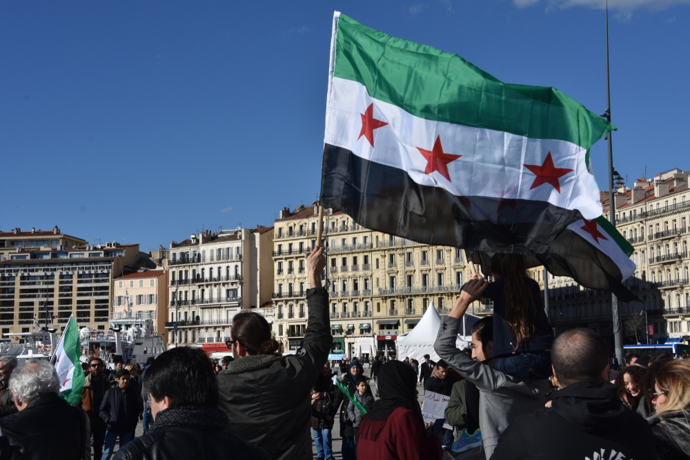 Marseille,,france, ,march,03,,2018,:,protesters,wave,syrian