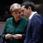 Chancellor,of,germany,angela,merkel,talks,with,greek,prime,minister,alexis