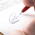 Signing,contract,,lease,or,settlement,for,acquisition,,apartment,lease,,insurance,