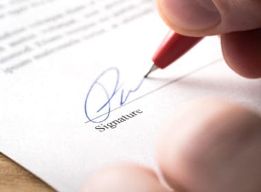 Signing,contract,,lease,or,settlement,for,acquisition,,apartment,lease,,insurance,