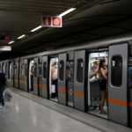People,wait,on,a,metro,platform,in,athens,,greece,on