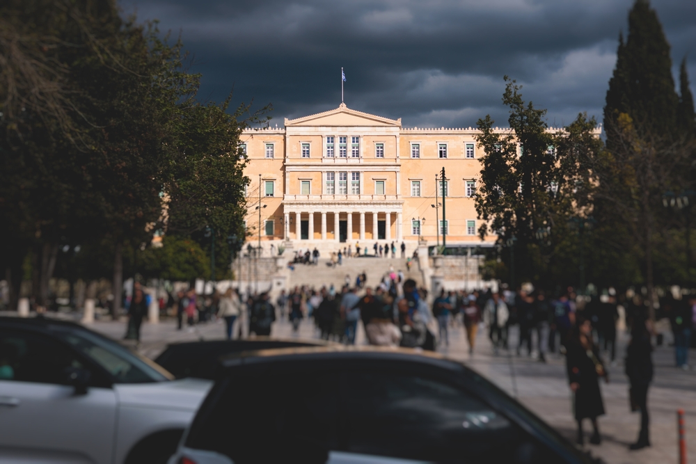 Greek,parliament,in,old,royal,palace,building,facade,exterior,,hellenic