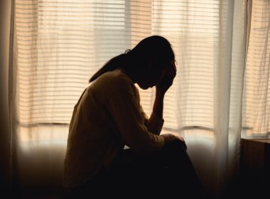 Silhouette,photo,of,young,asian,woman,feeling,upset,,sad,,unhappy
