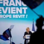 Marseille,,france, ,03 03 2024:,marine,le,pen,talks,during,a