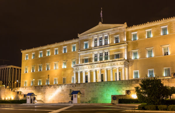 Hellenic,parliament,at,night, ,athens,,greece