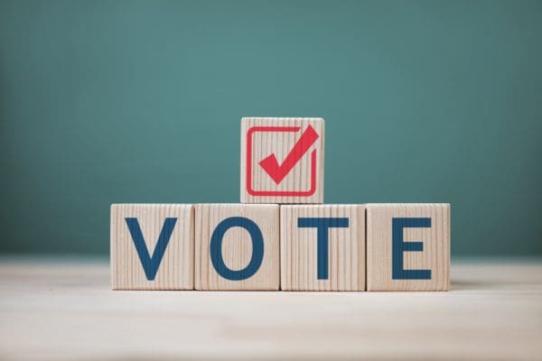 A,wooden,block,with,the,letters,vote,and,a,check