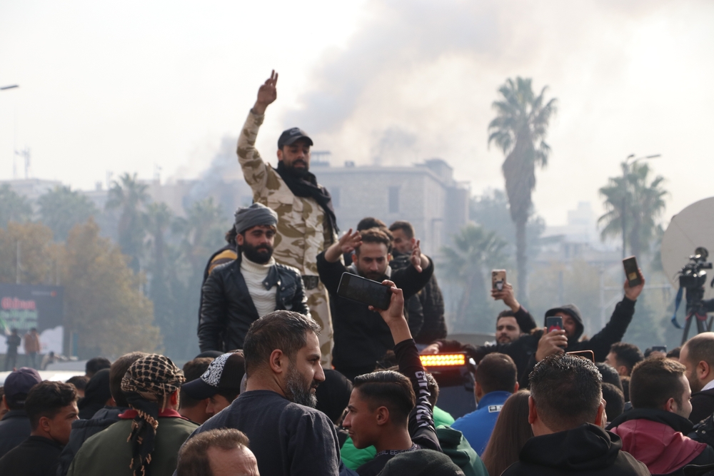 The,fall,of,the,syrian,regime,,syrians,celebrate,bashar,al assad's