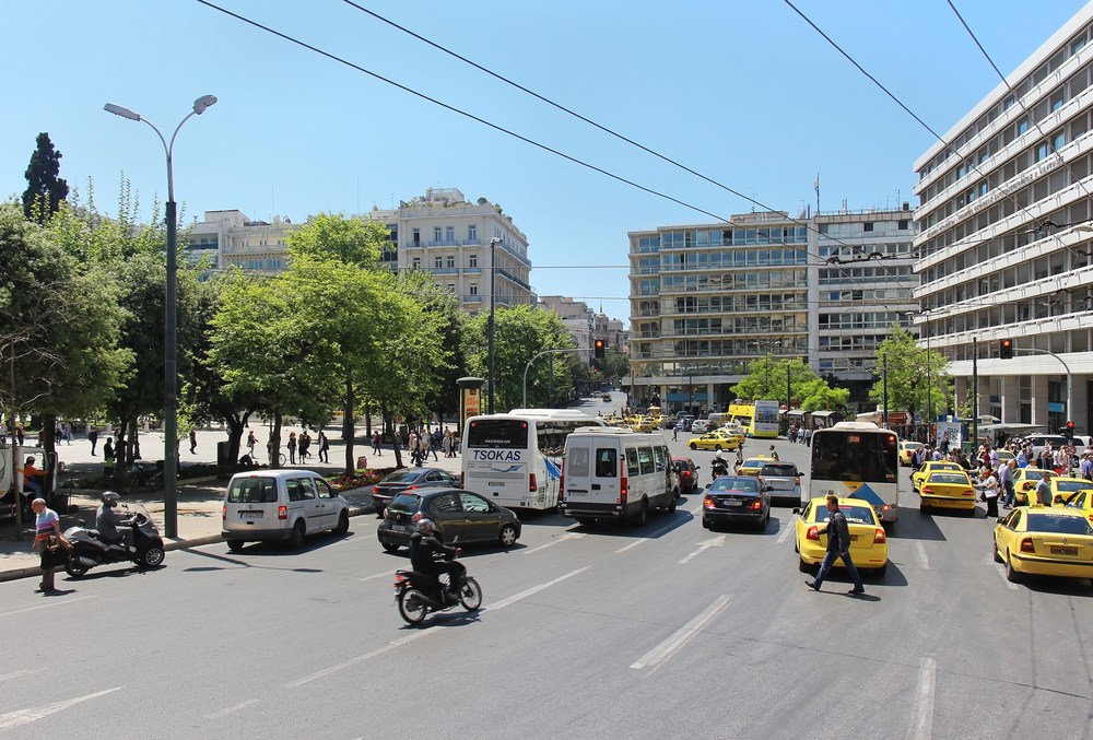 Athens,,greece, ,may,04;,busy,street,traffic,on,syntagma