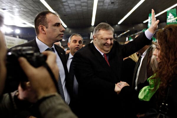 Evangelos,venizelos,leader,of,the,greek,socialist,party,,pasok,,arrives