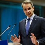 Greece's,prime,minister,kyriakos,mitsotakis,gives,a,press,statement,on