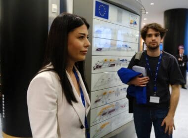 Member,of,the,eu,parliament,afroditi,latinopoulou,attends,a,press