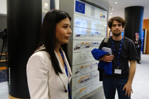Member,of,the,eu,parliament,afroditi,latinopoulou,attends,a,press