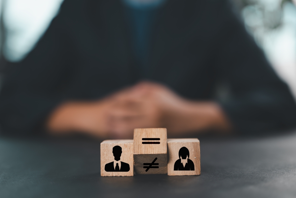 Equal,gender,equality,concept ,wooden,blocks,with,men,and,women