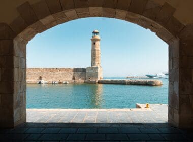 Venetian,lighthouse,in,rethymno,,crete,,greece ,old,lighthouse,with,the