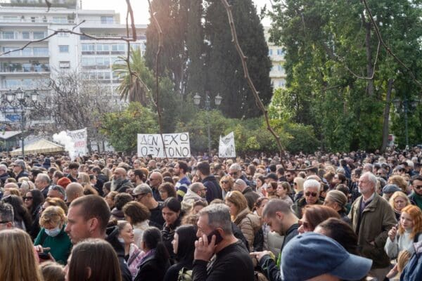 Athens,,greece 01 26 2025:,large,rally,advocating,for,justice,in,the,case