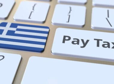 Pay,tax,text,and,flag,of,greece,on,the,buttons