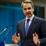 Greece's,prime,minister,kyriakos,mitsotakis,gives,a,press,statement,on