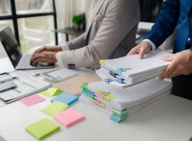 Company,employees,are,doing,stressful,gestures,due,to,heavy,workload,